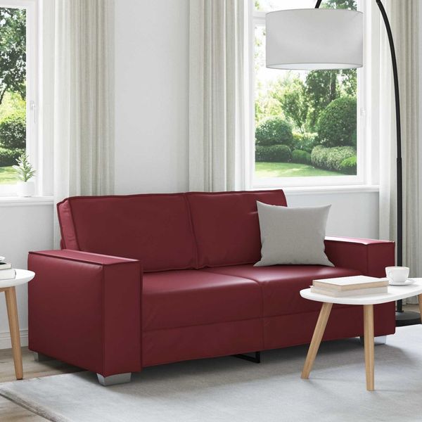 vidaXL Zweisitzer-Sofa Weinrot 180 cm Kunstleder 4105054