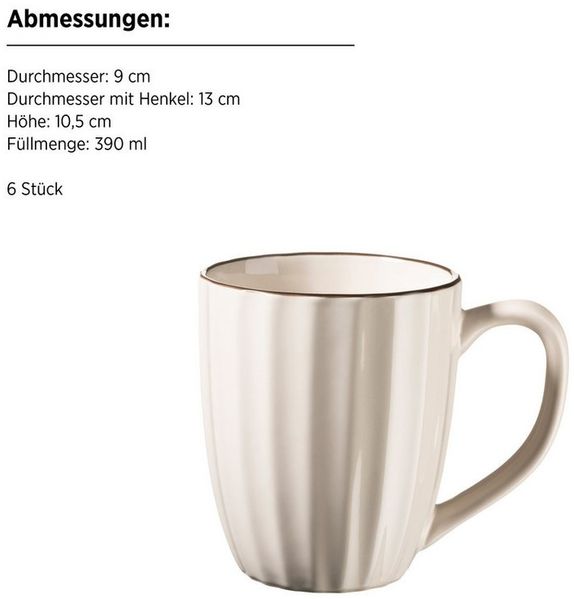 MÄSER Tasse Osita, 4-tlg, Steinzeug