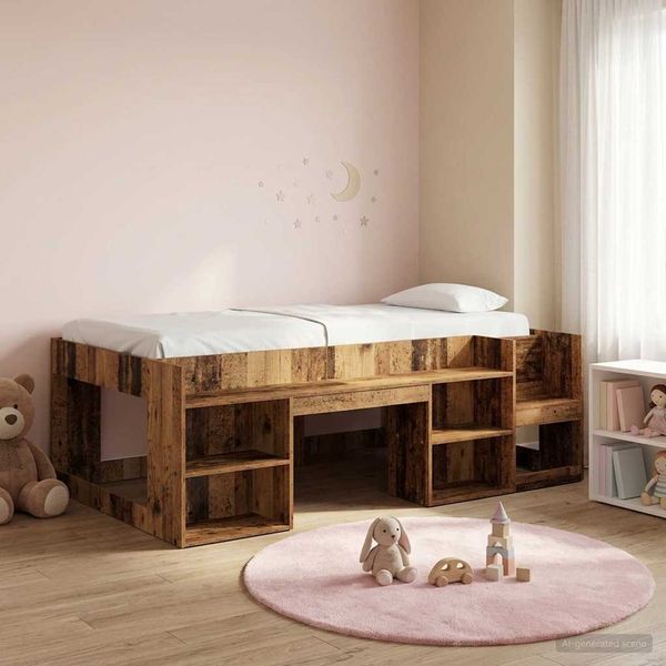 vidaXL Kinderbettgestell mit Stauraum Altholz 80 x 200 cm 3422601