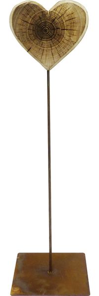 Badeko Gartenstecker Holzherz 98x25 cm rostbraun