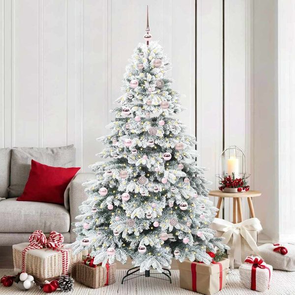 vidaXL Künstlicher Weihnachtsbaum mit 300 LEDs Weiß 180 cm PE und PVC 3397616