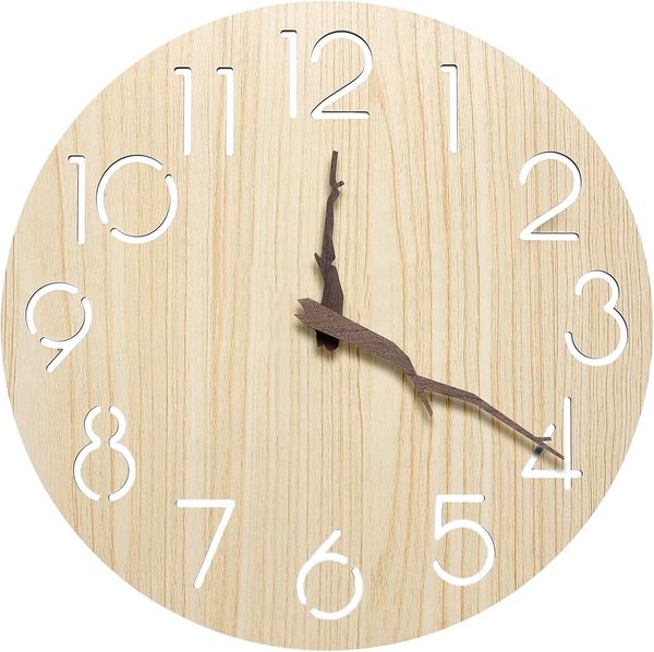 Wanduhr, Holz, Schwarz