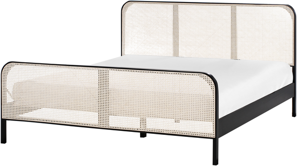 Bett mit Lattenrost Kiefernholz GONFARON 180 x 200 cm Schwarz