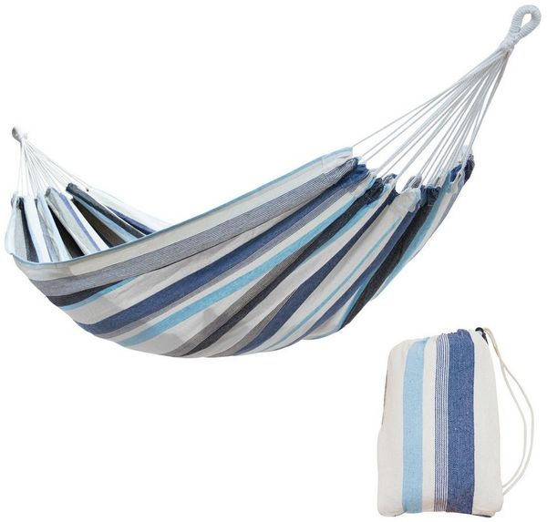 yourGEAR Hängematte Maui Aqua - Hängematte 200x120 cm 240 kg Baumwolle Tuchhängematte