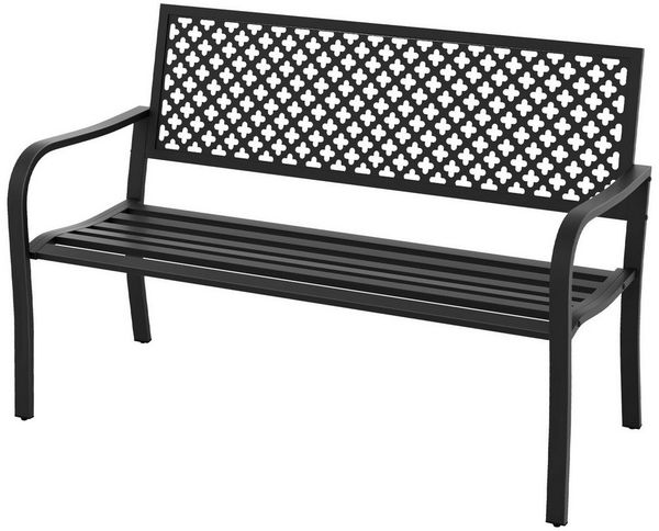 COSTWAY Gartenbank, Sitzbank für 2-3 Sitzer, 127 x 62 x 86 cm