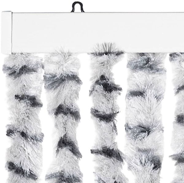 vidaXL Fliegenvorhang Hellgrau und Dunkelgrau 100x200 cm Chenille 377397 Bild 4