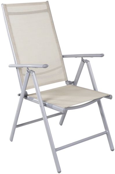6er Set Garten Klappstuhl Aluminium - Textilen Silbergrau/Beige Bild 5