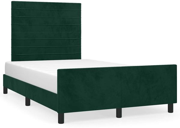 Einzelbettgestell Design für Erwachsene ohne Matratze Dunkelgrün 120x200 cm Samt d4773e