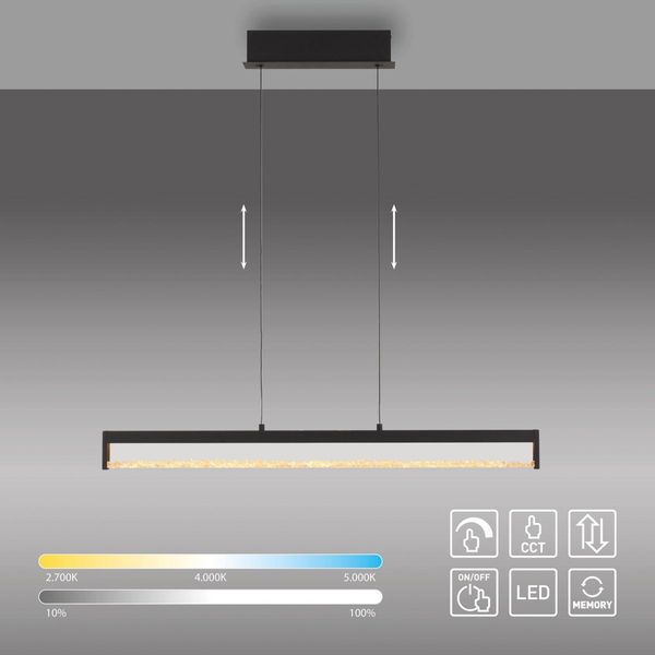 JUST LIGHT 11023-18 SPLENDA LED Pendelleuchte CCT schwarz Comfort-Lift