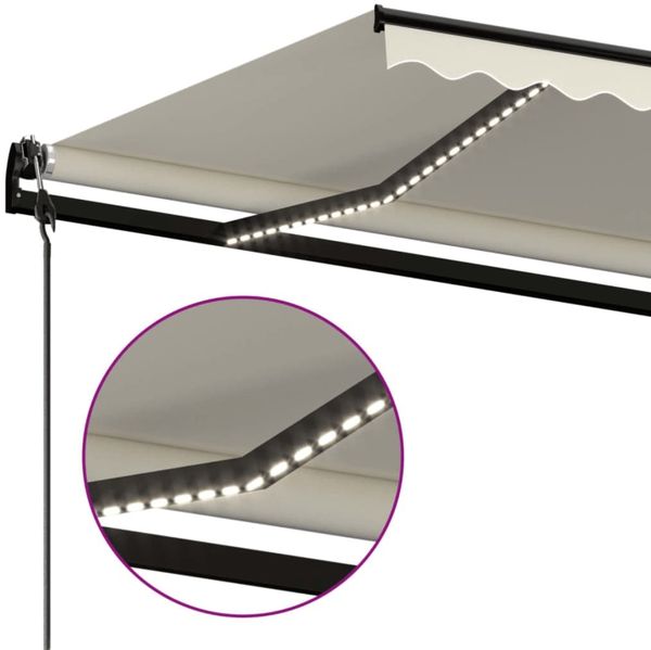 vidaXL Automatische Markise mit LED & Windsensor 500x350 cm Creme 3069232 Bild 5