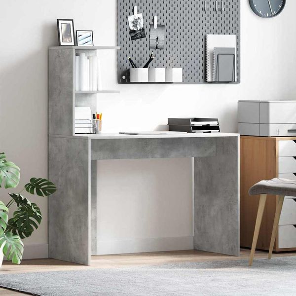 Schreibtisch, Bürotisch, Computertisch Beton Grau 102 x 50 x 124 cm Holzwerkstoff