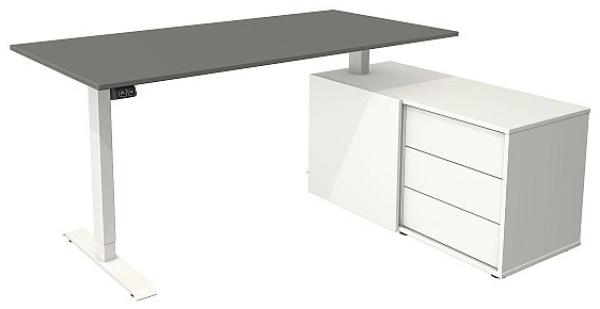 Kerkmann Schreibtisch Sitz-Stehtisch MOVE 1 silber 180x80x74-123cm elektr. höhenverstellbar grafit