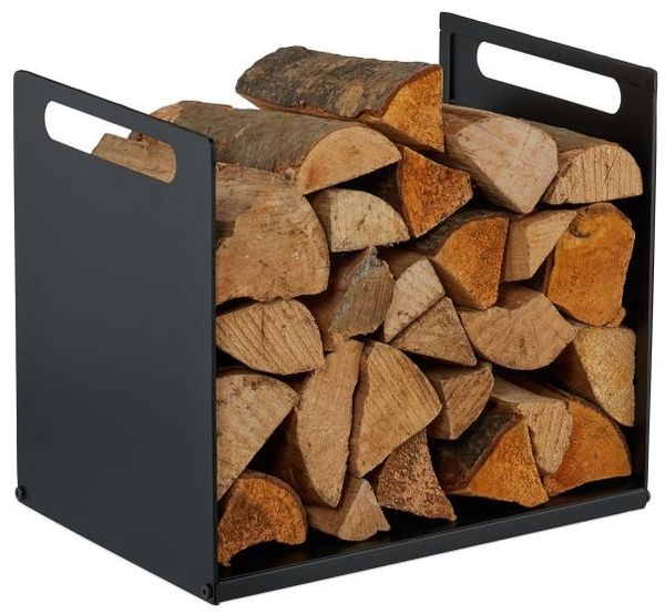 Relaxdays Modernes Kaminholzregal aus Metall