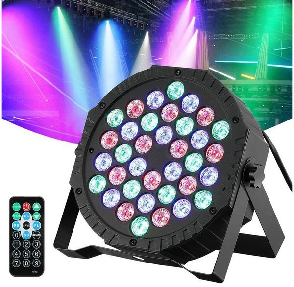 oyajia LED Discolicht 12W 36 LEDs RGB Bühnenlicht DMX PAR Can Licht Club Disco Party DJ Show, LED fest integriert, RGB, Selbstfahrend, Automatisches Stroboskop,Discolicht Scheinwerfer für DJ