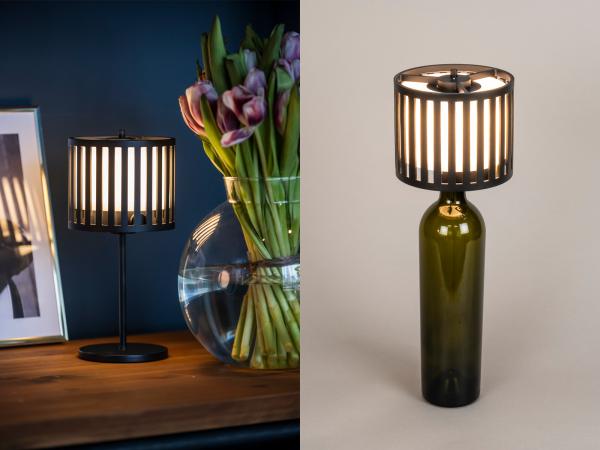 'Bottle' Akku Tischleuchte, mit abnehmbaren Leuchtenkopf, Höhe 29cm