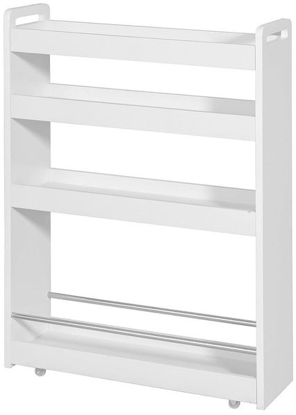 SoBuy NSR01-W Küchenwagen, MDF, Lackiert, Weiß, 60 x 82 x 18 cm