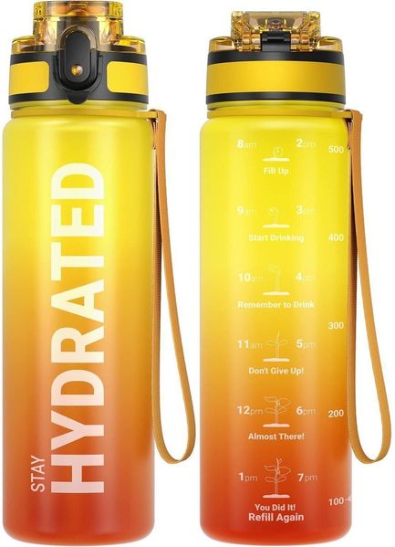 Sahara Sailor Trinkflasche BPA-frei Tritan 1L Auslaufsicher Feuer 17oz Gym