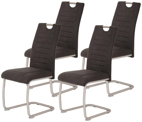 4er Set Schwingstuhl Ulla - Vintage Anthrazit