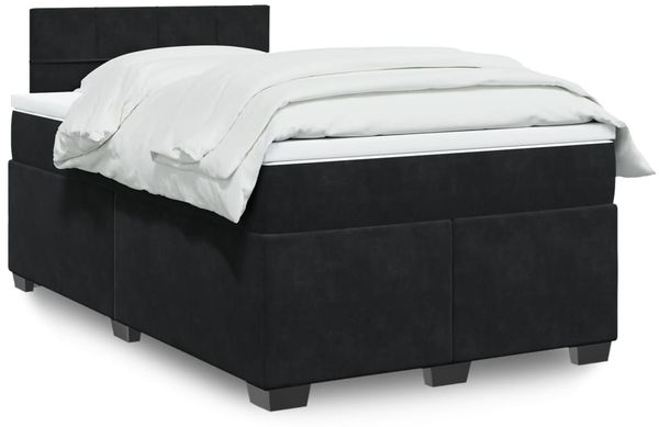 vidaXL Boxspringbett mit Matratze Schwarz 120x190 cm Samt 3286260