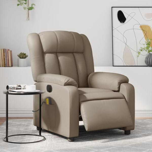 vidaXL Massagesessel Elektrisch Cappuccino-Braun Kunstleder 3205263