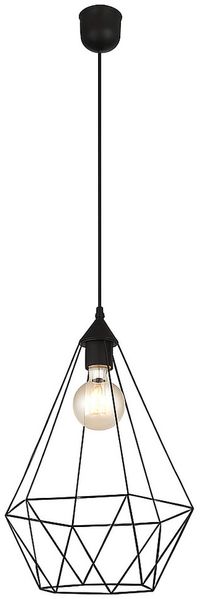 LED Hängeleuchte, Gitter, Metall, schwarz, H 120 cm