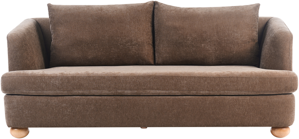 Sofa 3-Sitzer RATTVIK Chenillegewebe Braun