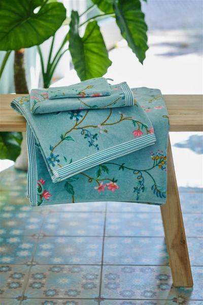 PiP Studio Handtuch Les Fleurs Blue 16X22 Set A 3 Blau 100% Cotton, terry velour, 500, Baumwolle (1-St), Handtuch Frottetuch