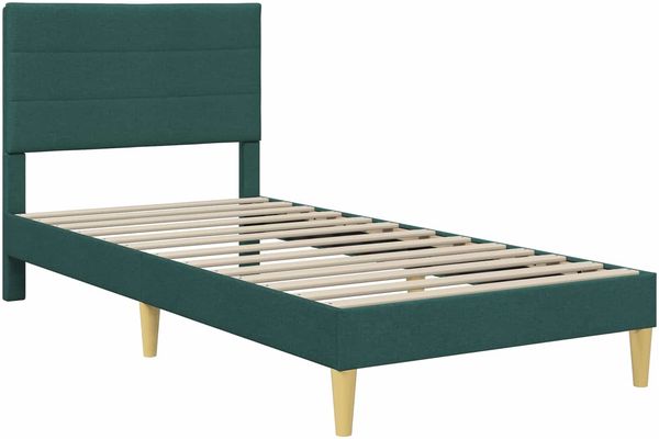 vidaXL Bettrahmen mit Kopfteil Dunkelgrün 100 x 200 cm Stoff 42027567 Bild 3
