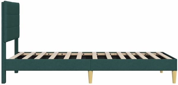 vidaXL Bettrahmen mit Kopfteil Dunkelgrün 100 x 200 cm Stoff 42027567 Bild 5