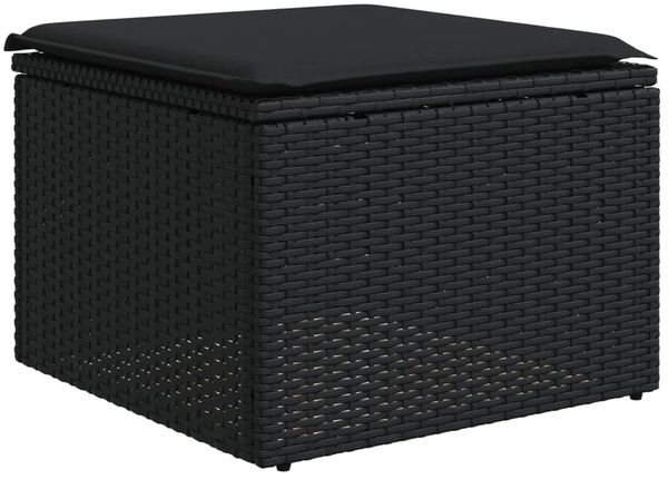 vidaXL 8-tlg. Garten-Sofagarnitur mit Kissen Schwarz Poly Rattan 3224669 Bild 5