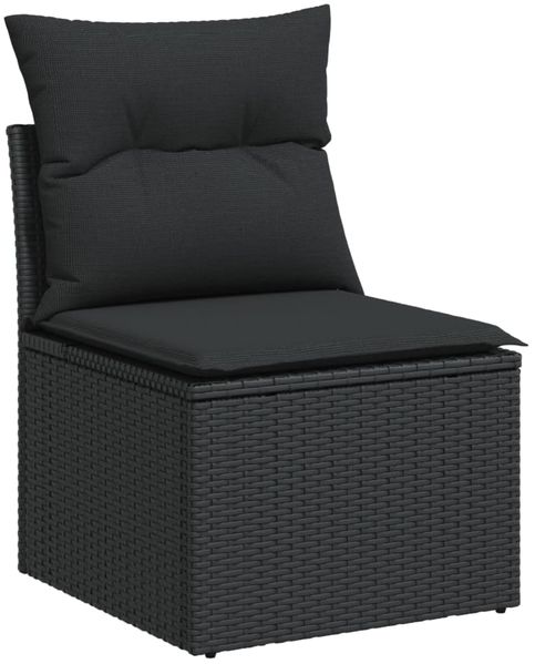 vidaXL 8-tlg. Garten-Sofagarnitur mit Kissen Schwarz Poly Rattan 3224669 Bild 3