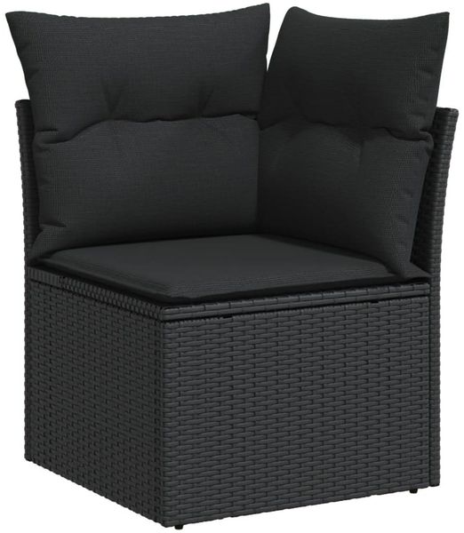vidaXL 8-tlg. Garten-Sofagarnitur mit Kissen Schwarz Poly Rattan 3224669 Bild 4