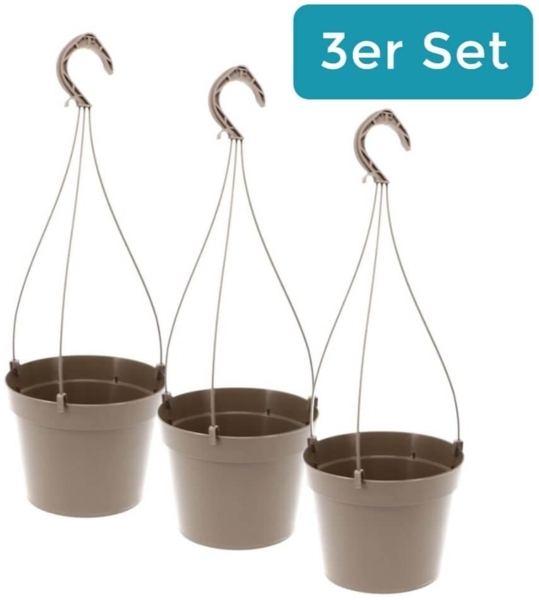 GarPet Blumentopf 3 x Blumenampel Hängeampel Hängetopf Outdoor Blumen Pflanz Topf Set