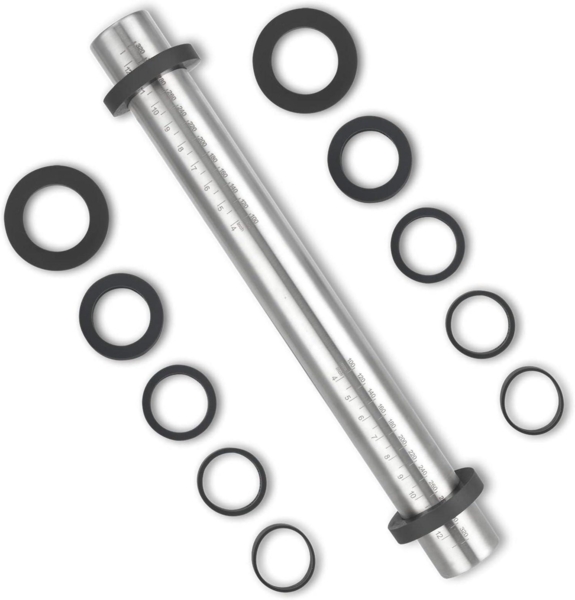 Edelstahl Nudelholz mit einstellbaren Ringen, Antihaft Teigroller 35cm