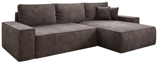 Luxusbetten24 Schlafsofa Designer Sofa Lunaro in Cord, mit Stauraum und Schlaffunktion
