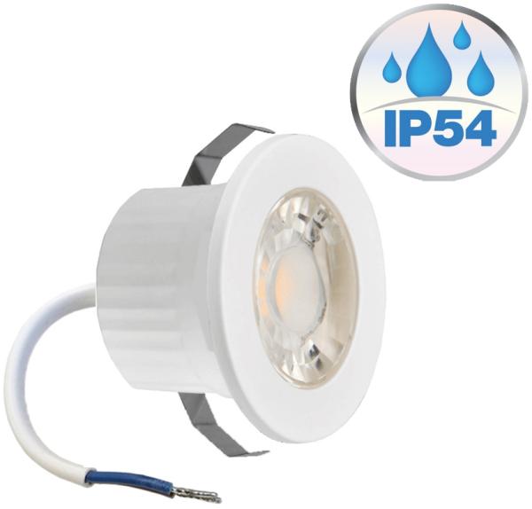 3w Mini LED Einbauleuchte Einbaustrahler Einbauspot Spot Weiß 240 Lumen Schutzart IP54 Warmweiß