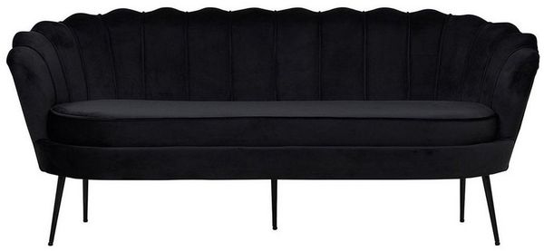 ebuy24 Sofa Nice Sofa 3 Personen velour schwarz.