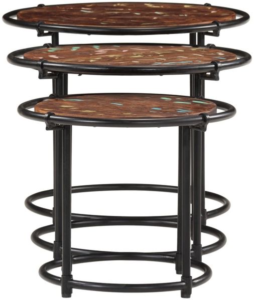 vidaXL Satztische 3 Stk. Recyceltes Massivholz 358932 Bild 5