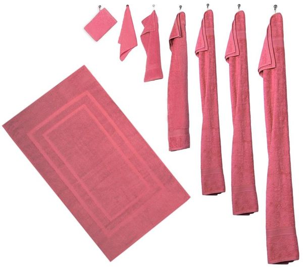 8er Set - 4 Duschtücher, 4 Handtücher - Rosa