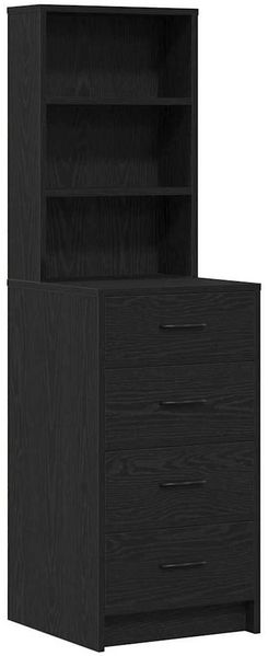 vidaXL Schminktisch mit Regal 3 pcs Schwarz Eichen-Optik Holzwerkstoff 3334210 Bild 6
