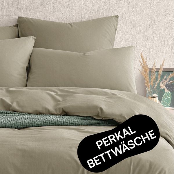 Seralino Bettwäsche Set, Perkal, 2 teilig, 100% Bio Baumwolle, ab gr. 135x200, Perkal, besonders weich & atmungsaktiv, BCI zertifiziert, mit Reißverschluss