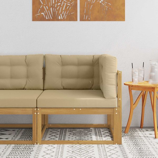 vidaXL Outdoor Ecksofa Polyester Weiß 901549