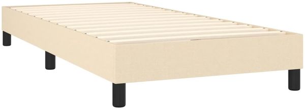 vidaXL Polsterbett, Stoff, 25,0 cm, Creme, 90x200 cm, mit Lattenrost, Schwarz Bild 4