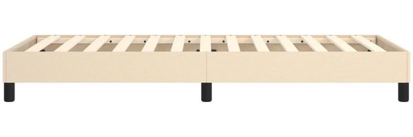 vidaXL Polsterbett, Stoff, 25,0 cm, Creme, 90x200 cm, mit Lattenrost, Schwarz Bild 6
