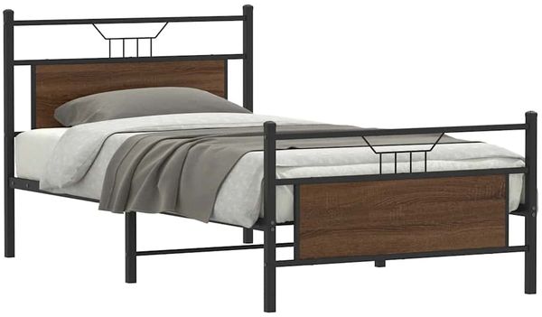 vidaXL Bettgestell ohne Matratze Braun Eiche 100x190 cm Holzwerkstoff 4106853