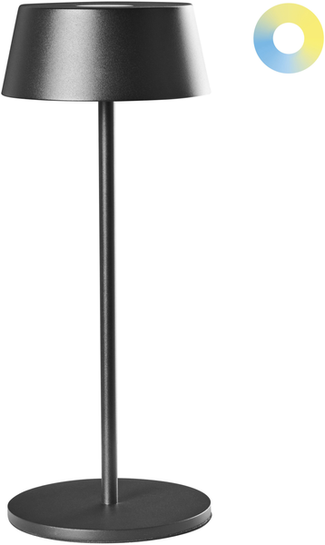Kabellose LED Tischlampe GUDER mit Dimmer Metall Schwarz