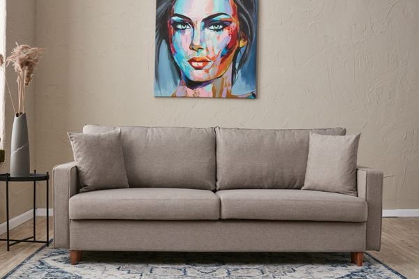 3-Sitzer-Schlafsofa, 'Eva', 82 x 90 x 210, Creme