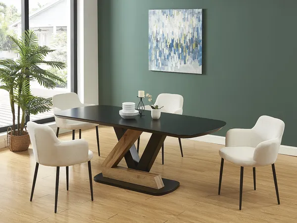 Vente-unique - CELOLA Stuhl StoffSamt Beige - B 59 cm x H 82 cm x L 80 cm