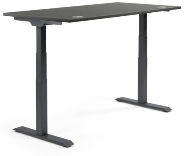 Soennecken Schreibtisch 2000x605-1255x800mm Platte anthrazit Gestell s