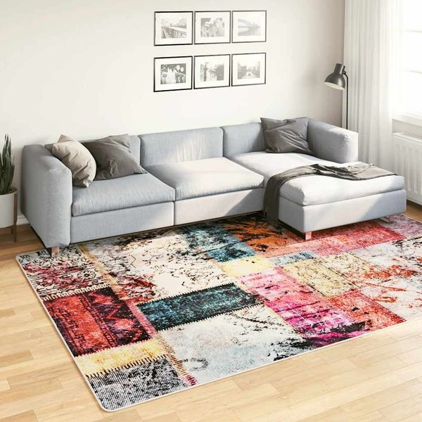 Teppich Wohnzimmer Schlafzimmer Waschbar Patchwork Mehrfarbig 190x300 cm